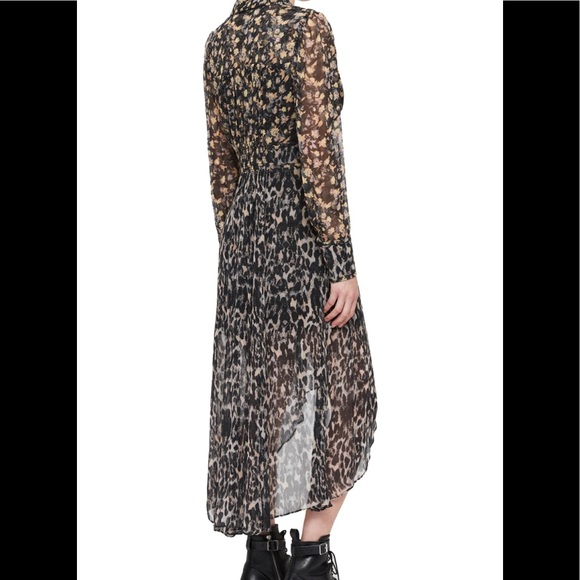 SOLD// All Saints Dual print high low midi dress size 4 - Picture 4 of 7